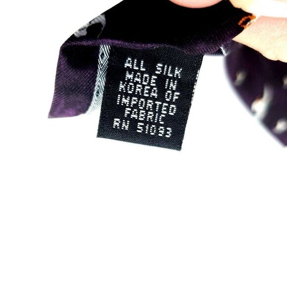 Tango Novelty Mallard Print Purple Short Wide Silk Tie - Picture 4 of 6
